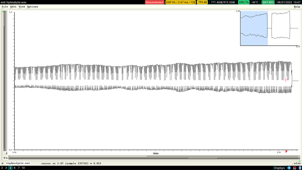 Raw waveform of the trumpet note